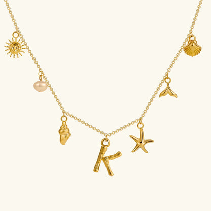 [Gaonasi]Avaria Ocean Initial Necklace