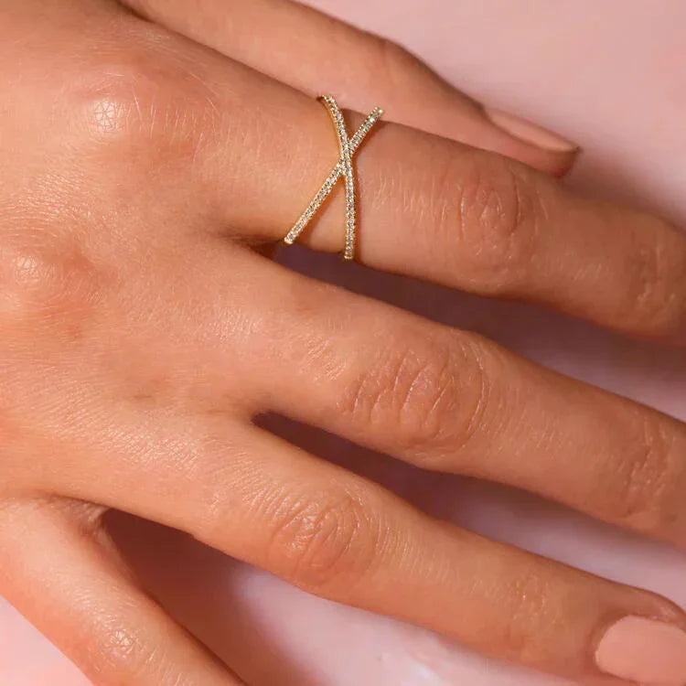 [Gaonasi]Nia Gold Diamond Cross Ring