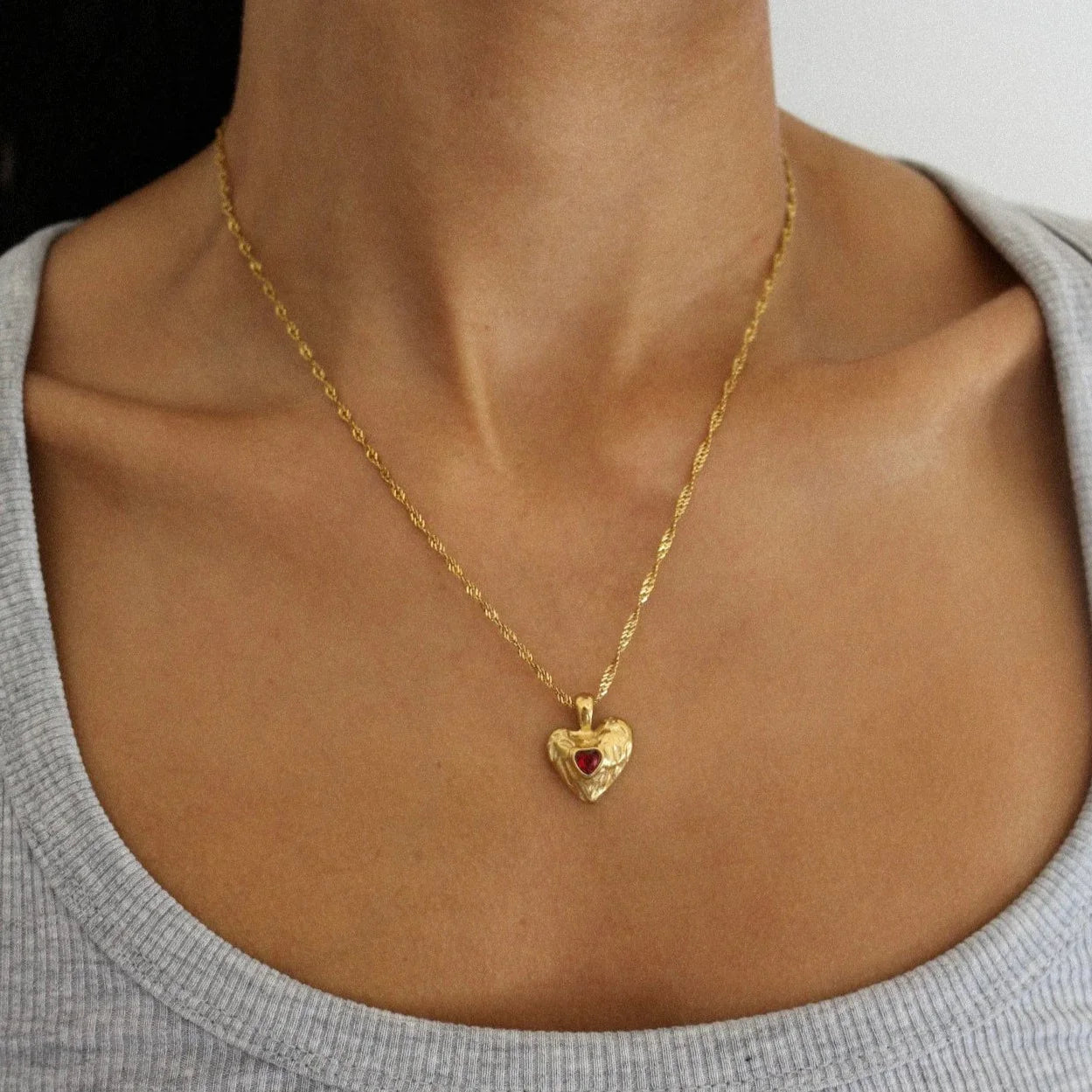 [Gaonasi]Vesper Gold Heart Necklace