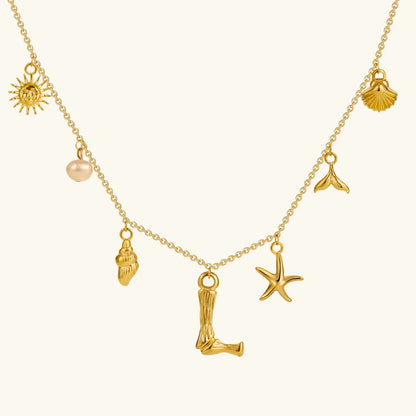 [Gaonasi]Avaria Ocean Initial Necklace