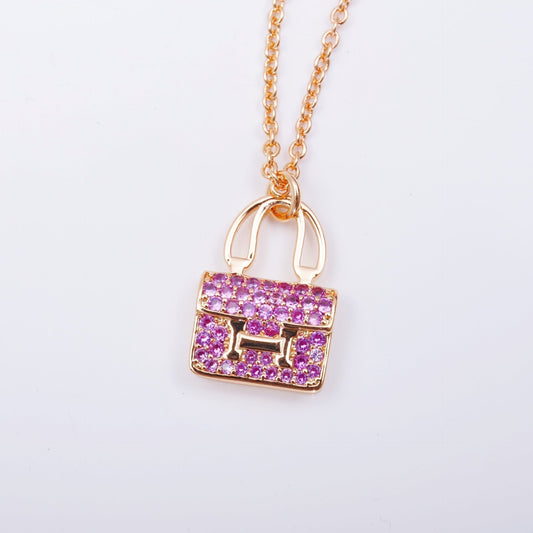 [Gaonasi]CONSTANCE PEDANT PURPLE DIAMOND NECKLACE