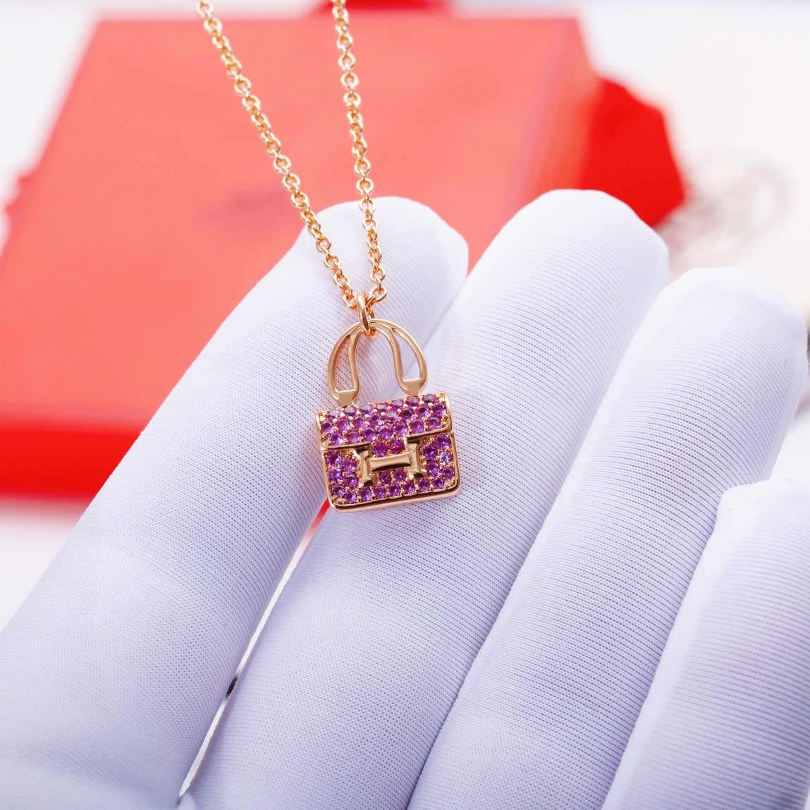[Gaonasi]CONSTANCE PEDANT PURPLE DIAMOND NECKLACE