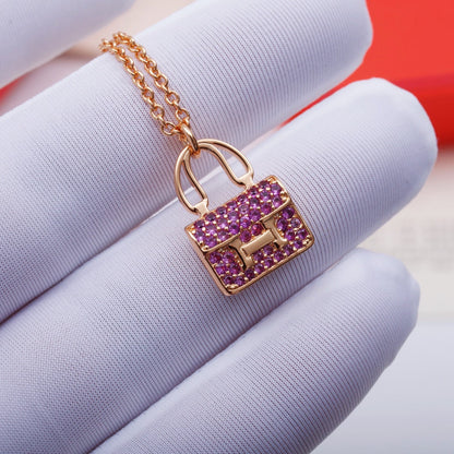 [Gaonasi]CONSTANCE PEDANT PURPLE DIAMOND NECKLACE
