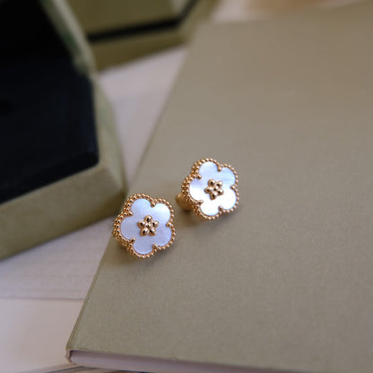 [Gaonasi]LUCKY PINK GOLD WHITE MOP EARRINGS