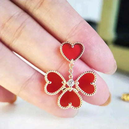 [Gaonasi]SWEET CLOVER CARNELIAN EARRINGS