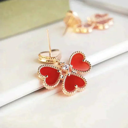 [Gaonasi]SWEET CLOVER CARNELIAN EARRINGS