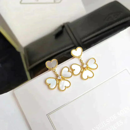 [Gaonasi]CLOVER SWEET WHITE MOP EARRINGS
