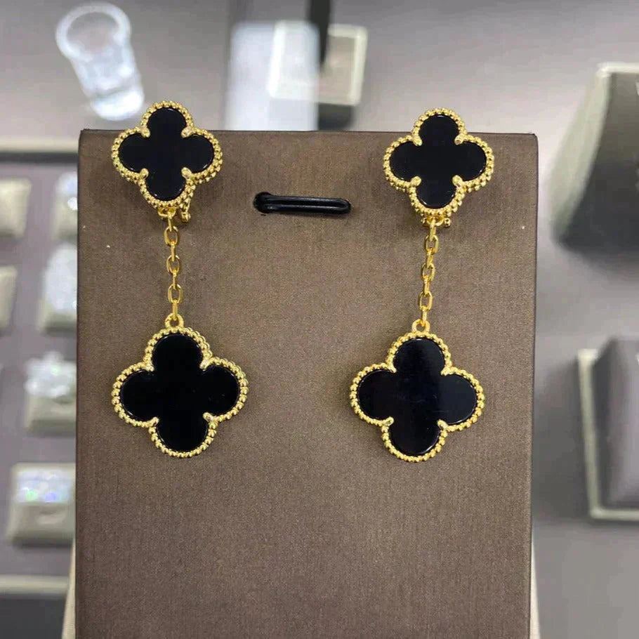 [Gaonasi]CLOVER 2 MOTIFS  EARRINGS (MULTIPLE CHOICESC