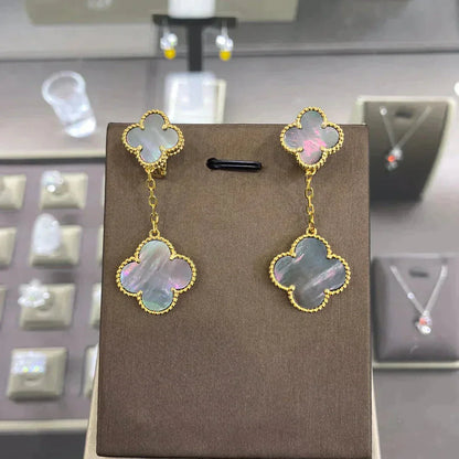 [Gaonasi]CLOVER 2 MOTIFS  EARRINGS (MULTIPLE CHOICESC