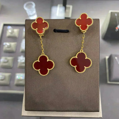 [Gaonasi]CLOVER 2 MOTIFS  EARRINGS (MULTIPLE CHOICESC