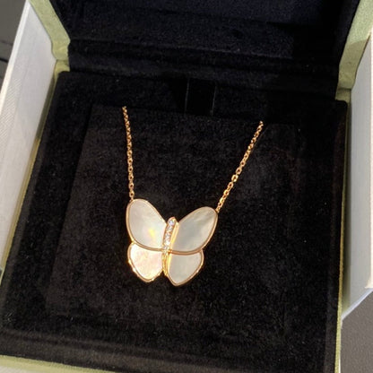 [Gaonasi]BUTTERFLY GOLD MOP DIAMOND NECKLACE