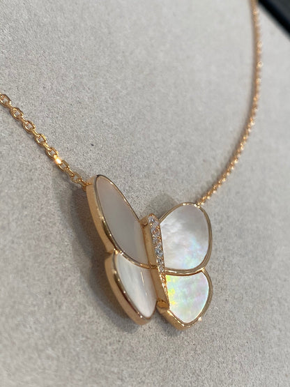 [Gaonasi]BUTTERFLY GOLD MOP DIAMOND NECKLACE