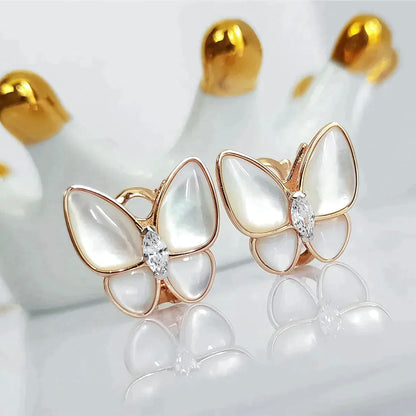 [Gaonasi]BUTTERFLY MOP DIAMOND EARRINGS