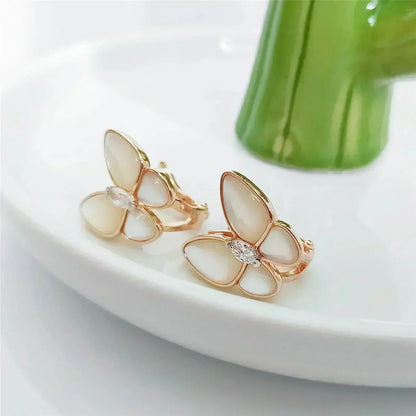 [Gaonasi]BUTTERFLY MOP DIAMOND EARRINGS