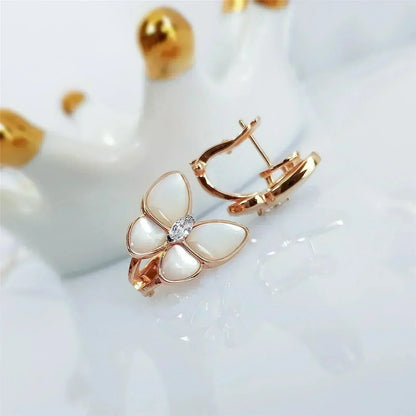 [Gaonasi]BUTTERFLY MOP DIAMOND EARRINGS