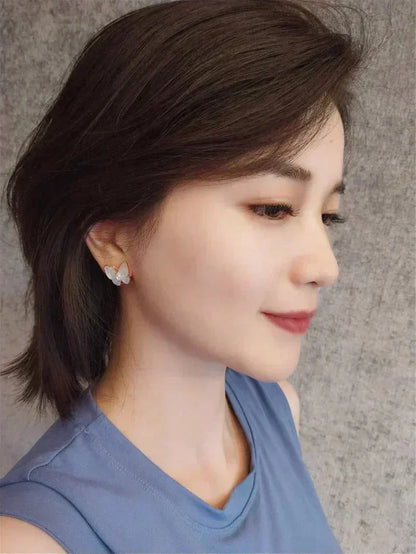 [Gaonasi]BUTTERFLY MOP DIAMOND EARRINGS