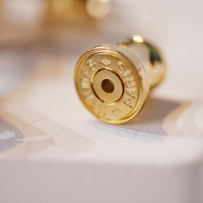 [Gaonasi]MINI POP H GOLD EARRINGS GREY