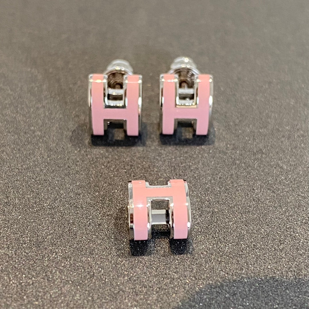 [Gaonasi]MINI POP H SILVER EARRINGS PINK