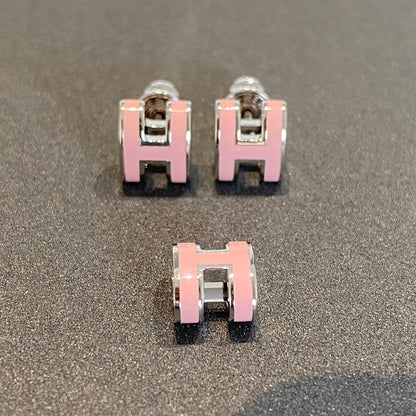 [Gaonasi]MINI POP H SILVER EARRINGS PINK