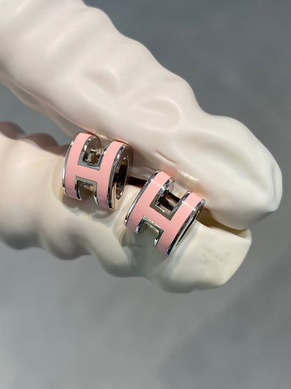 [Gaonasi]MINI POP H SILVER EARRINGS PINK