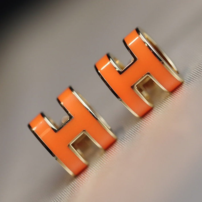 [Gaonasi]MINI POP H EARRINGS ORANGE