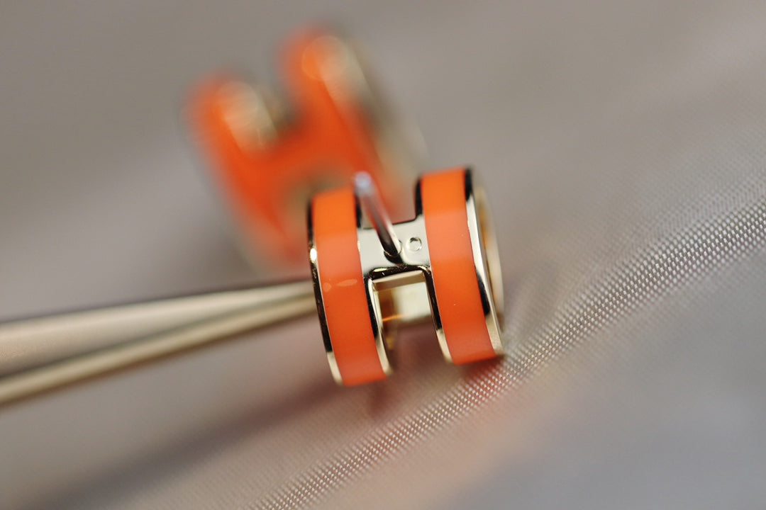 [Gaonasi]MINI POP H EARRINGS ORANGE