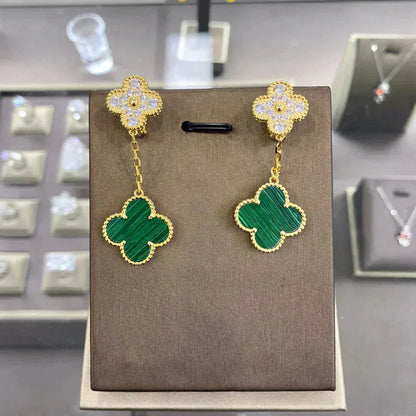 [Gaonasi]CLOVER  2 MOTIFS  DIAMOND  EARRINGS (MULTIPLE CHOICESç´