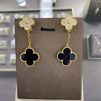 [Gaonasi]CLOVER  2 MOTIFS  DIAMOND  EARRINGS (MULTIPLE CHOICESç´