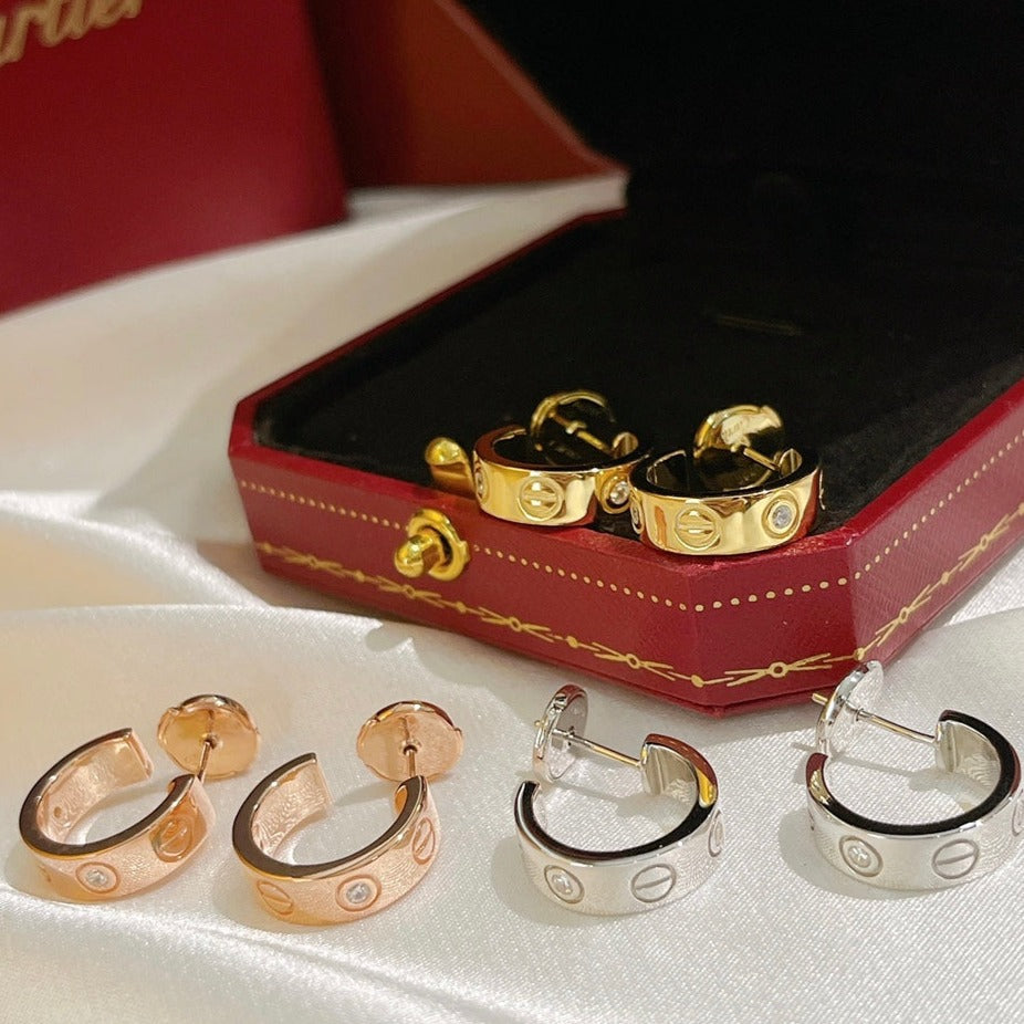 [Gaonasi Jewelry]LOVE EARRINGS 5.7MM 2 DIAMONDS