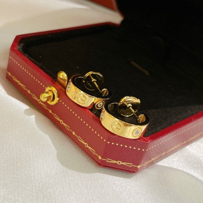 [Gaonasi Jewelry]LOVE EARRINGS 5.7MM 2 DIAMONDS