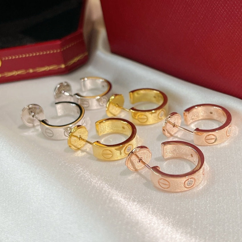 [Gaonasi Jewelry]LOVE EARRINGS 5.7MM 2 DIAMONDS