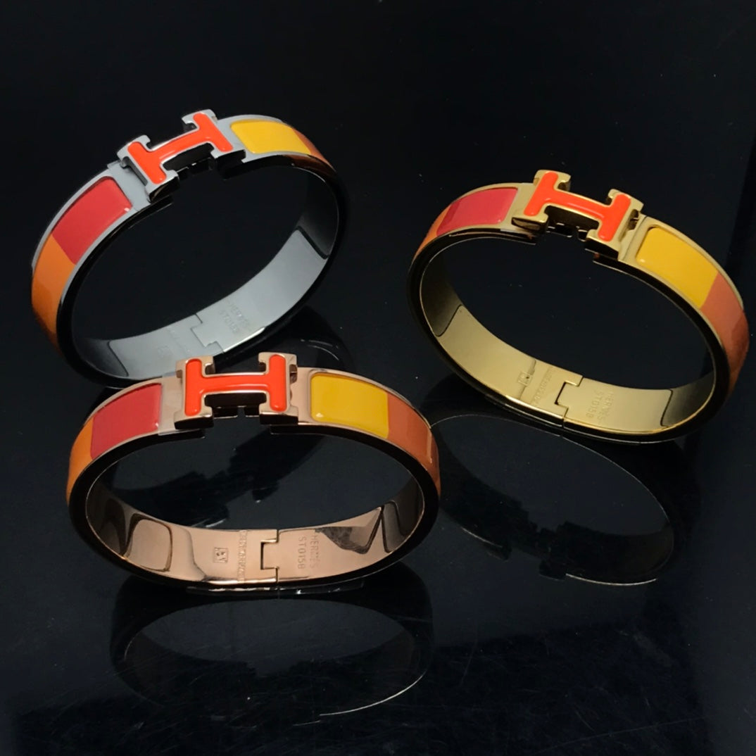 [Gaonasi]H BRACELET ORANGE RAINBOW CERAMIC