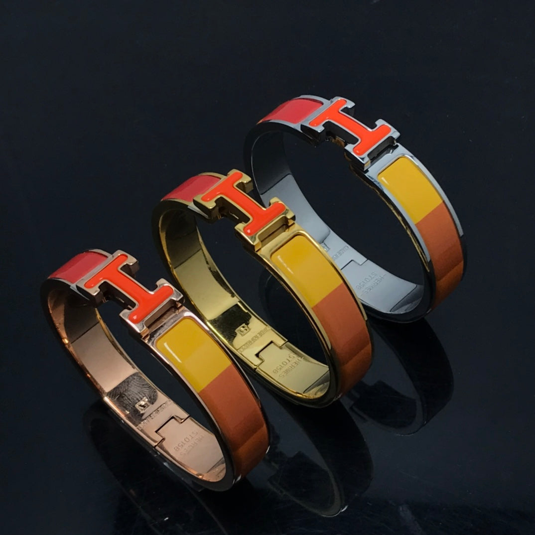 [Gaonasi]H BRACELET ORANGE RAINBOW CERAMIC