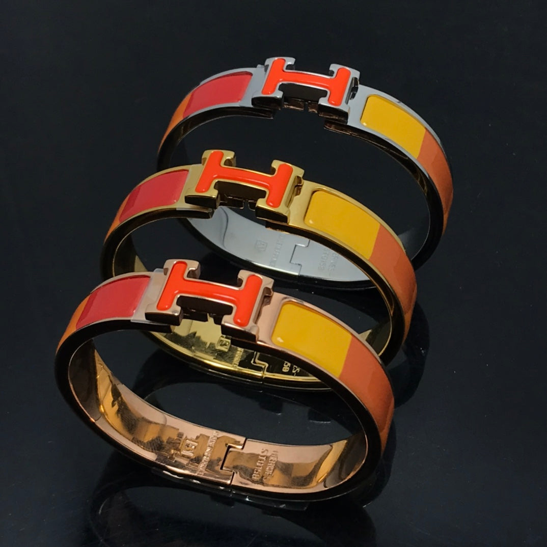 [Gaonasi]H BRACELET ORANGE RAINBOW CERAMIC