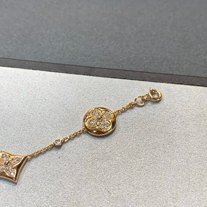 [Gaonasi]STAR AND SUN 4 MOTIFS GOLD DIAMONDS BRACELET