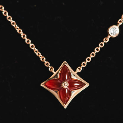 [Gaonasi]STAR NECKLACE PINK GOLD 1 DIAMOND