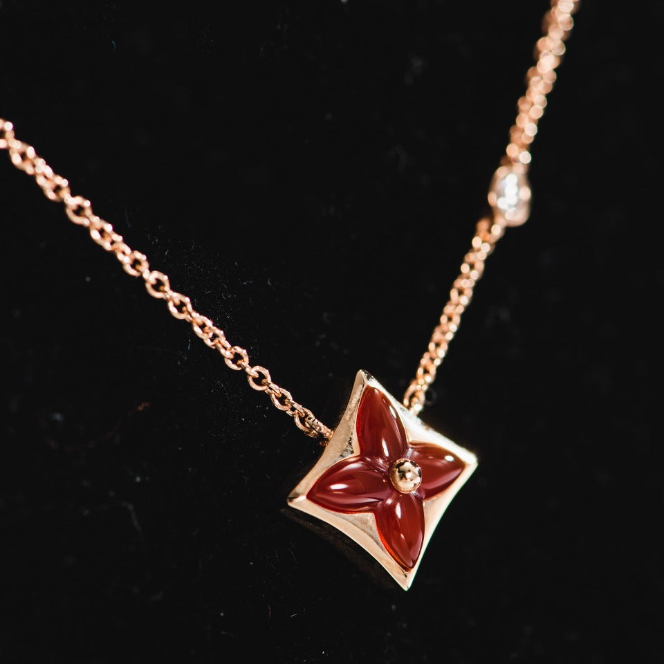 [Gaonasi]STAR NECKLACE PINK GOLD 1 DIAMOND