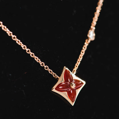 [Gaonasi]STAR NECKLACE PINK GOLD 1 DIAMOND