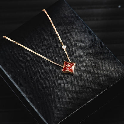 [Gaonasi]STAR NECKLACE PINK GOLD 1 DIAMOND