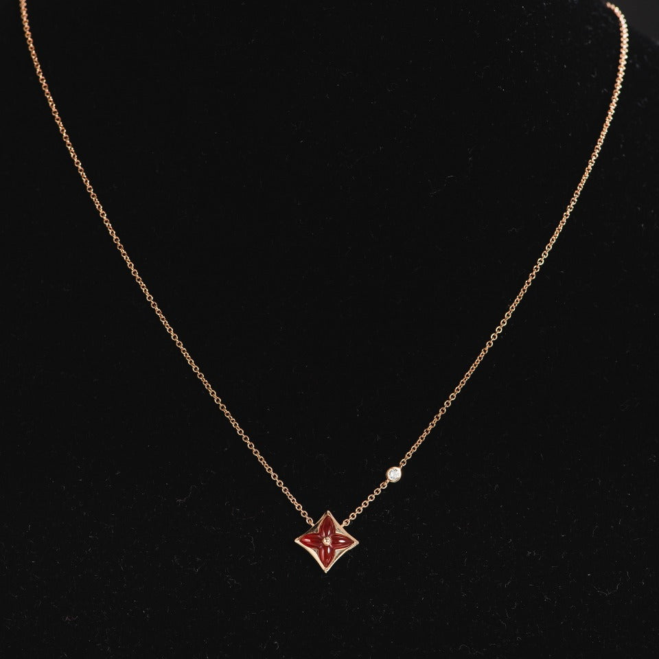 [Gaonasi]STAR NECKLACE PINK GOLD 1 DIAMOND