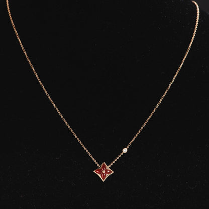 [Gaonasi]STAR NECKLACE PINK GOLD 1 DIAMOND