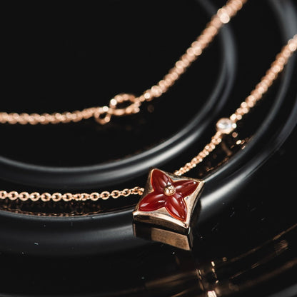 [Gaonasi]STAR NECKLACE PINK GOLD 1 DIAMOND