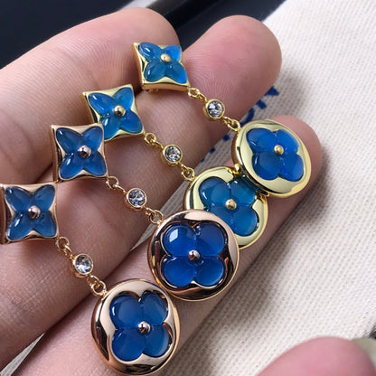 [Gaonasi]STAR AND SUN AGATE DIAMOND EARRINGS
