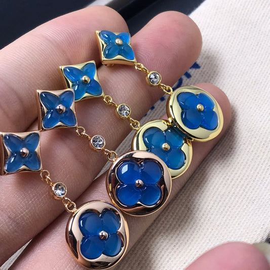 [Gaonasi]STAR AND SUN AGATE DIAMOND EARRINGS
