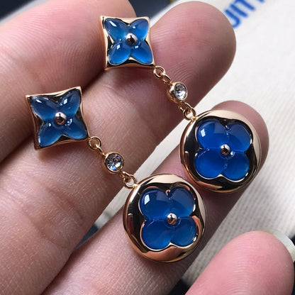 [Gaonasi]STAR AND SUN AGATE DIAMOND EARRINGS