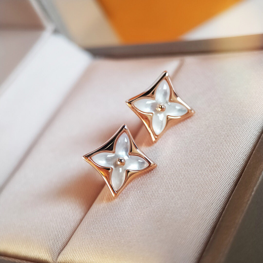 [Gaonasi]STAR MOP PINK GOLD EARRINGS
