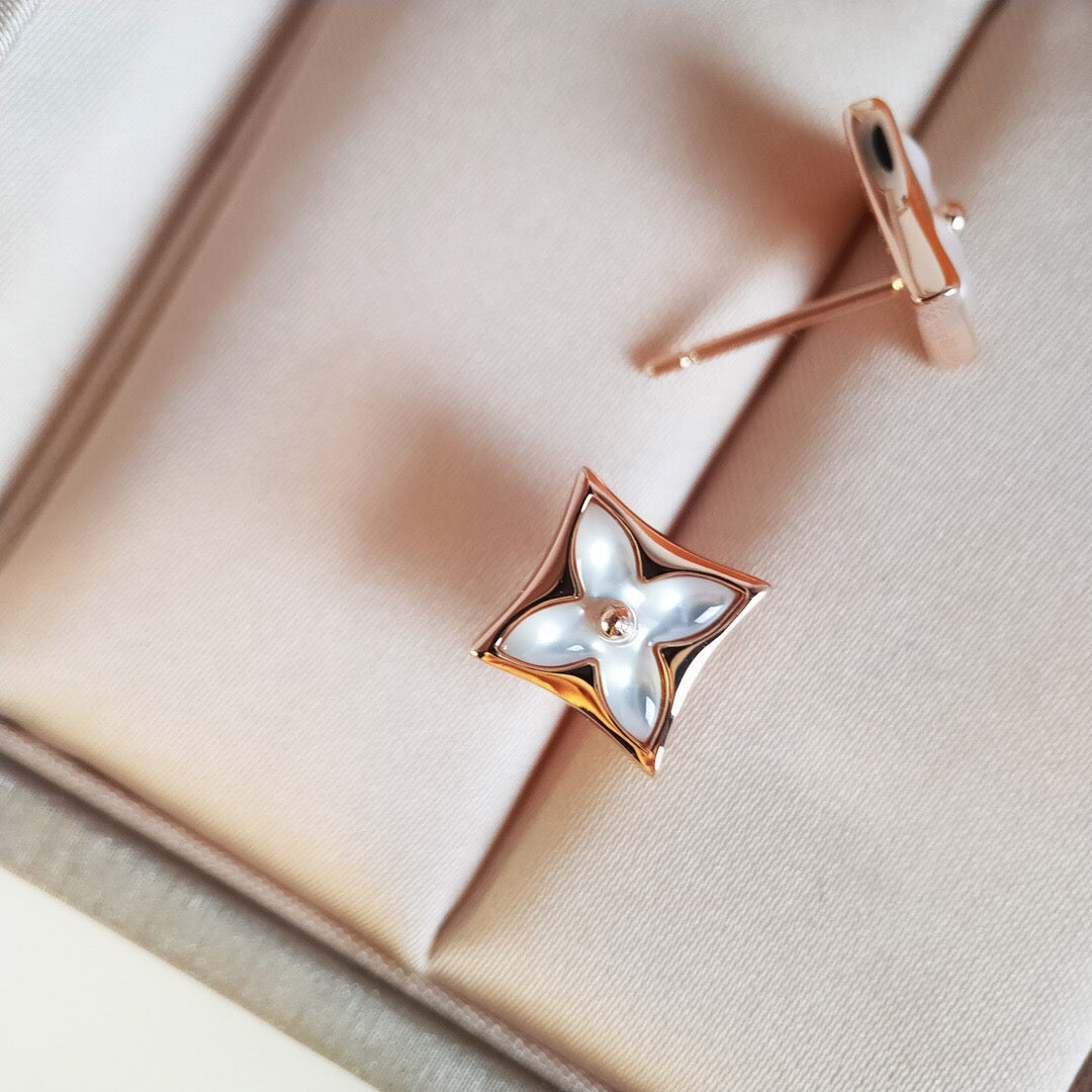 [Gaonasi]STAR MOP PINK GOLD EARRINGS