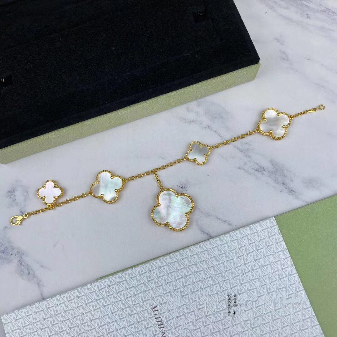 [Gaonasi]MAGIC CLOVER MOP GOLD BRACELET 5 MOTIFS