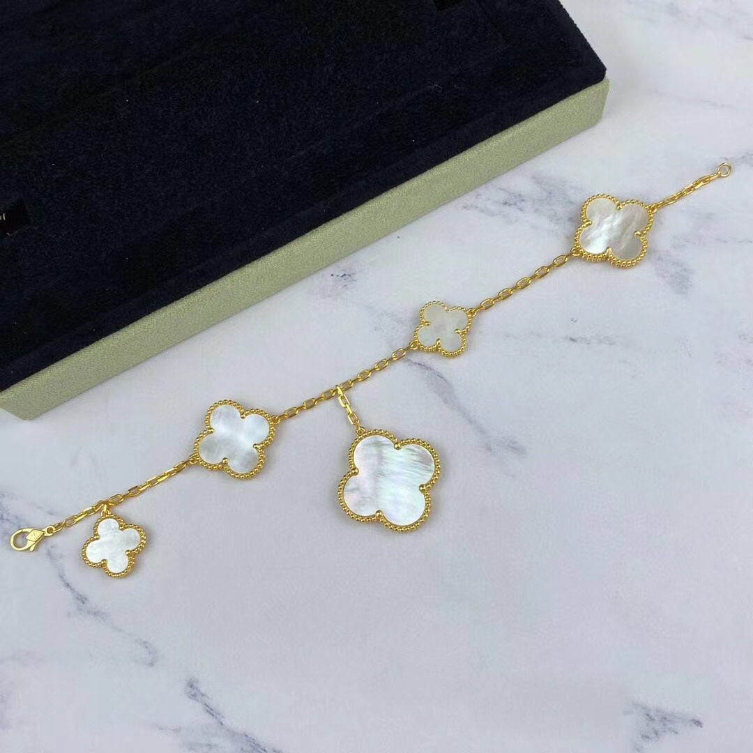 [Gaonasi]MAGIC CLOVER MOP GOLD BRACELET 5 MOTIFS