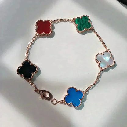 [Gaonasi]CLOVER 5 MOTIFS MULTICOLOR BRACELET